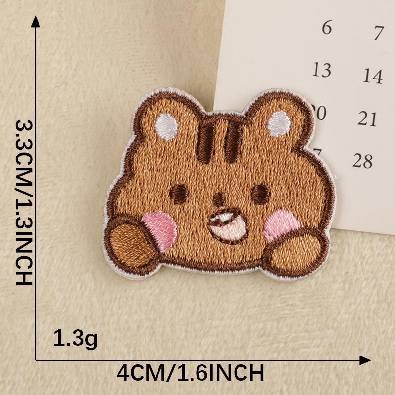 Self-Adhesive Cartoon Bear Embroidery Patch for Shoes, Hats, and Bags