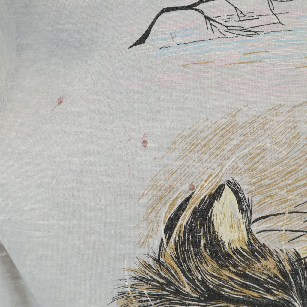 Selec-t Tee Jays 90s Made In USA Old Cat Bird Print Short Sleeve T-shirt Women Used