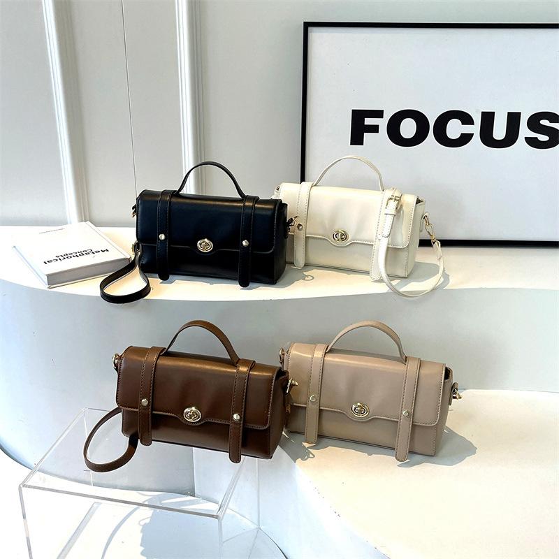 Retro niche bag women's 2025 new fashion and simple commuter bag high-end lock single shoulder messenger bag