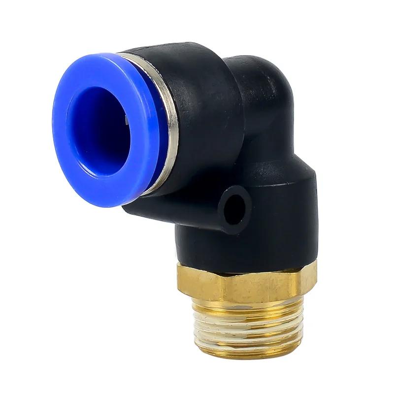 PL pneumatic connector 4mm-12mm hose OD 1/8 "1/4" 3/8 "1/2" male pneumatic thread tube elbow connector tube Air Push In mount