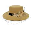 Winter Autumn Elegant Fedora Hat for Men Women Woolen Felt Hats with Embroidered Pearl Flower Wide Brimmed Top Jazz Hats