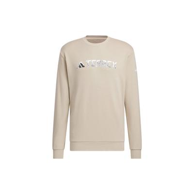 Graphic Crew Sweatshirt Outdoor Sports Round Neck Pullover Men Sweatshirt Beige IT8844