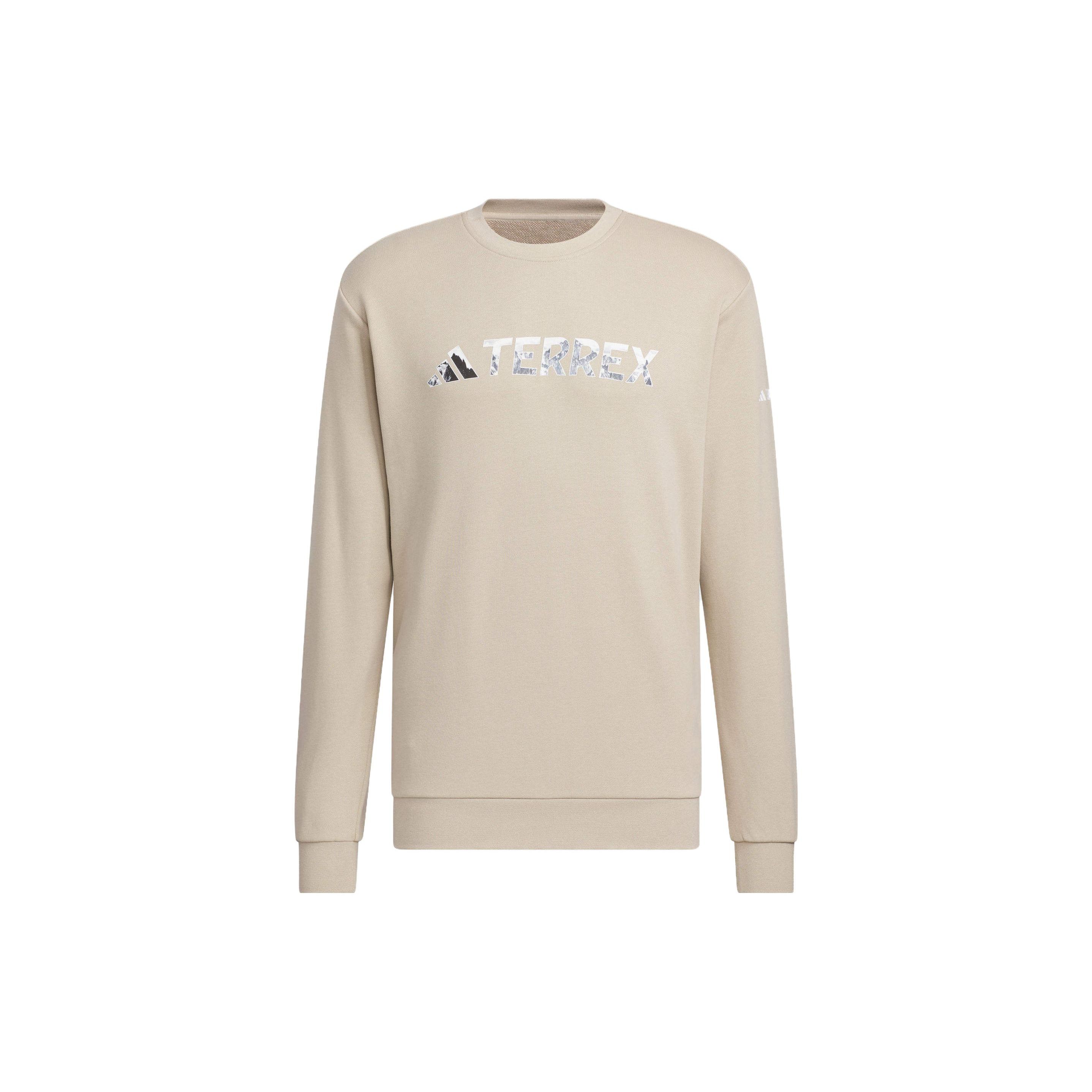 

Adidas Графический свитшот с круглым вырезом для занятий спортом на открытом воздухе, мужской свитшот бежевого цвета IT8844 S