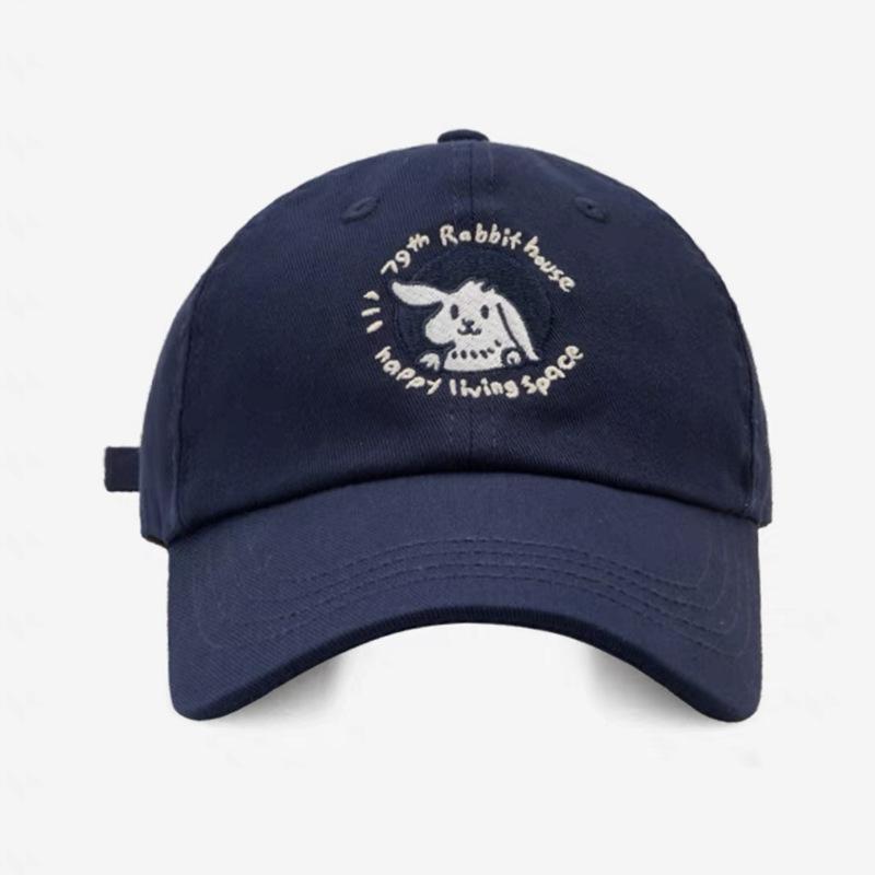 Peaked Baseball Cap Hat Rabbit Embroidery Pattern Uv Protection Unisex Design