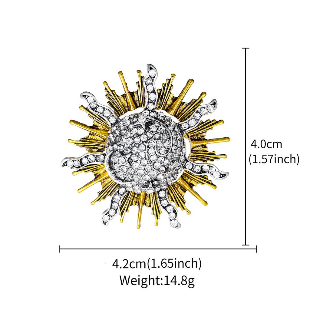 Exquisite Schwerindustrie Fortgeschrittener Sinn Helios Brosche Temperament Elegant Herren Blazer Mantel Accessoires Korsage Abzeichen