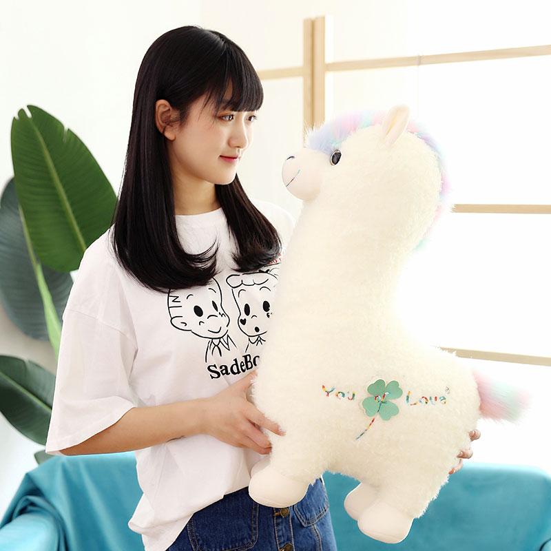 50-100CM Dream Alpaca Plush Toys Soft Stuffed White Lama Alpacos Animal Doll Kawaii Toys Room Decor