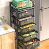 Bar Trolley Cart Kitchen Shelf Breathable Fruit Basket Corner Multi-Layer Rack Storage Rack Wine Trolley Bar Cart For Kitchen