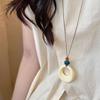 Retro Ring Pendant, Long Necklace, Four-pack Women's New Chinese Design, High-end Sweater Chain, Niche Simple and Fashionable