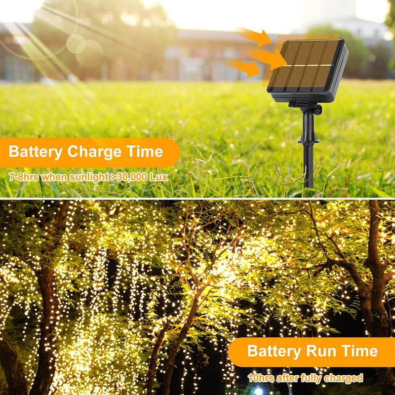 32M/22M/12M/7M Solar Led Light Outdoor Garden Fairy String Light 300 Led Twinkle Waterproof Lamp for Christmas Patio Tree Party