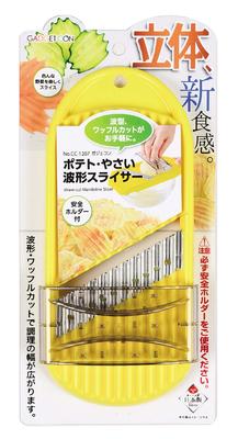 PEARL METAL Slicer Yellow Total Length X Width X Height 5cm Wave Slicer Gajecon 23.3 10.3 Potato/Vegetable CC-1207