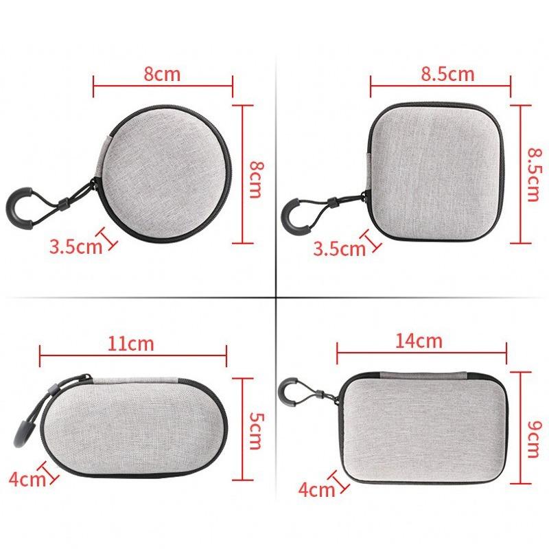 Small Earphone Storage Bags Hard Shell Data Cable Organizer Bag Mini Tech Gadgets Portable Case Charger U Disk Zipper Pouch