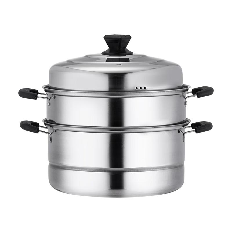 Manly 316 Stainless Steel Steamer Pot Double Steamer Basket, Single Bottom