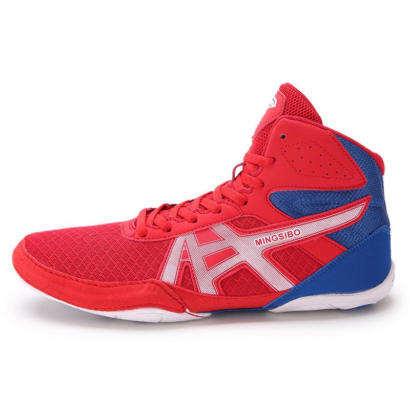 

Боксерская обувь для мужчин Обувь Sanda с низким вырезом Боевая тренировочная обувь Борцовская обувь Длинные ботинки Боксерская обувь для женщин 37 красный