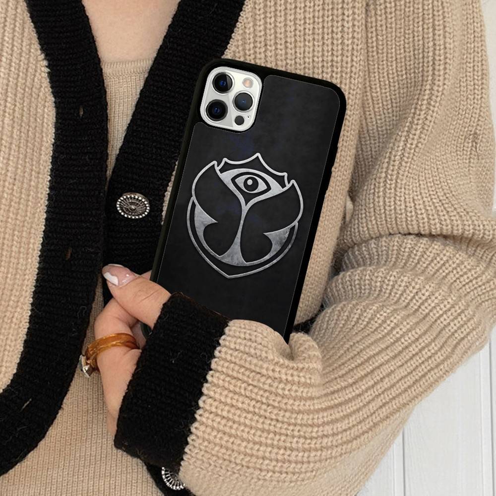 Logo Musical T-Tomorrowlands Pour IPhone 17 16 15 14 13 12 11 Pro Max Plus Mini PC+Coque Arrière de Téléphone en TPU