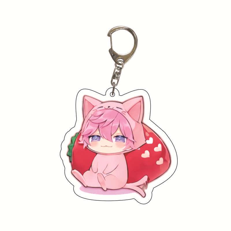 Акриловый брелок Junpei Nakama Kram Strawberry из манги - Двусторонний и прозрачный 55mm