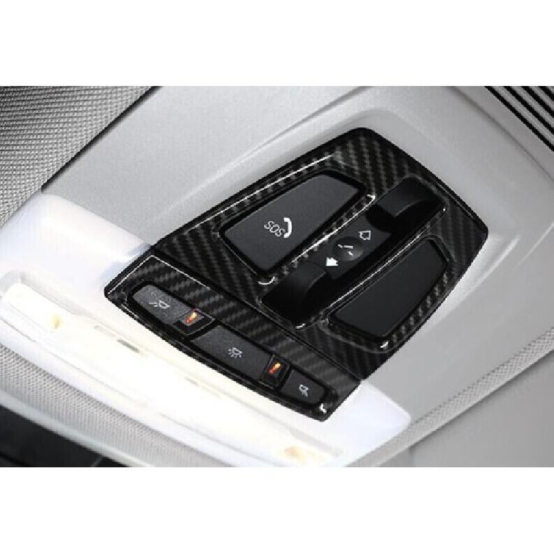 For BMW X2 2018- Carbon Fiber Style Front Reading Light Lamp Frame Trim 2PCS