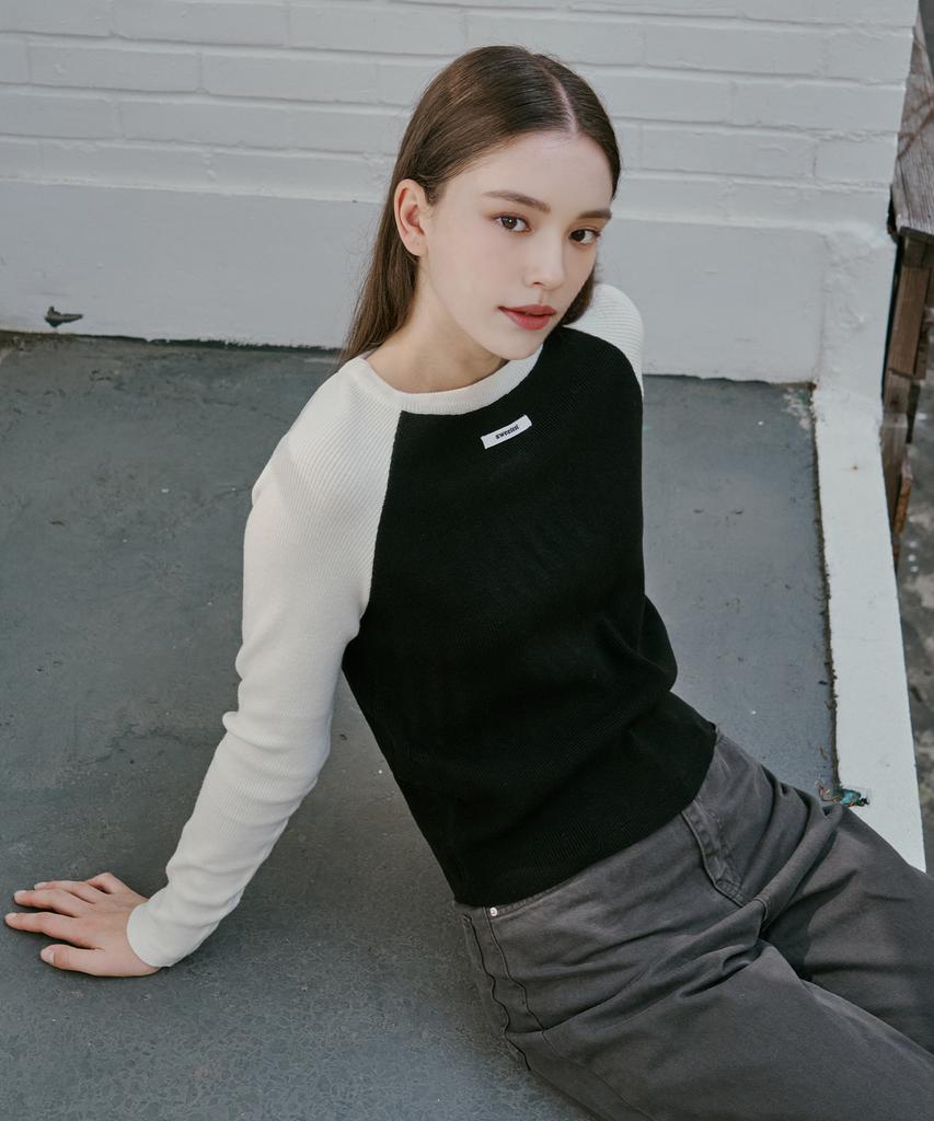 SWEET SOUP Lettering Point Raglan Sleeve Knit (Wbalkf2)