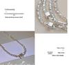 S999 Sterling Silver Elegant Square Necklace for Women, Versatile & Fashionable, Light Luxury, Simple Ins Cold Aesthetic, Personalized Design