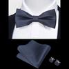 Classic Bowtie Bow Ties for Mens Butterfly Bowknot Pocket Square Cufflinks Suit Set Bussiness Accessories