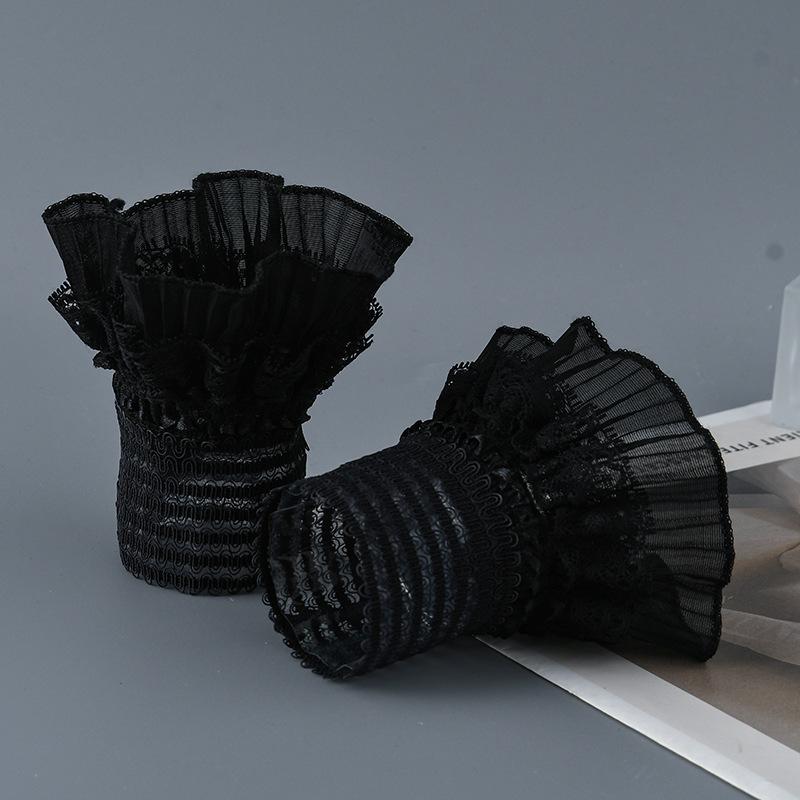 Simple Wrist Cuffs Wristband Elegant Shirt False Cuffs for Sweater Lace Detachable Sleeved Horn Cuffs Embroidery Accessories