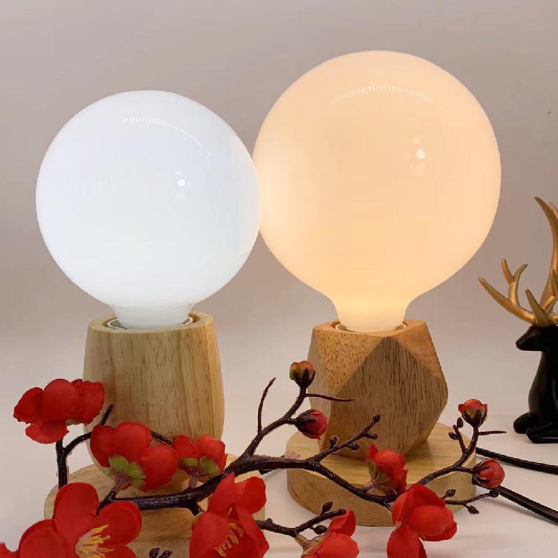 G80 LED-Dragonball-Glühbirne, E27, dreifarbiges warmes/natürliches Licht, rund, milchig weiß für die Heimdekoration