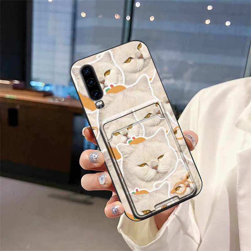 Schmutzabweisende Hülle Handyhülle Für Huawei P30 Graffiti Stoßfest TPU Kartenfach Staubdicht Vollständiger Schutz Langlebig Cartoon