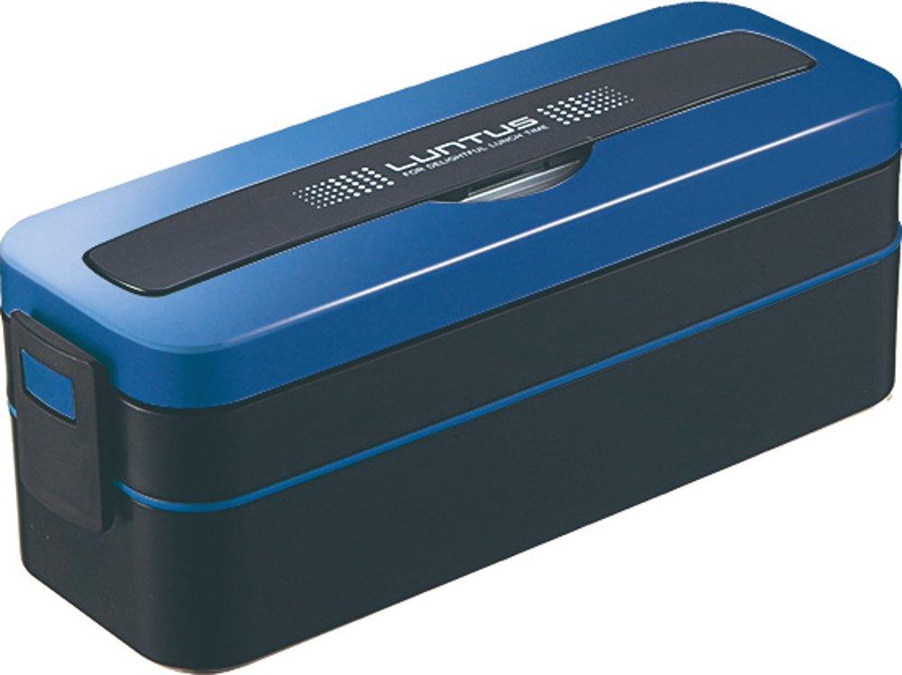 Asvel Lantus MC 800mL Lunch Box with Ice Pack and Metallic 3160 SS-T800C 2-Tier Bag, Blue,