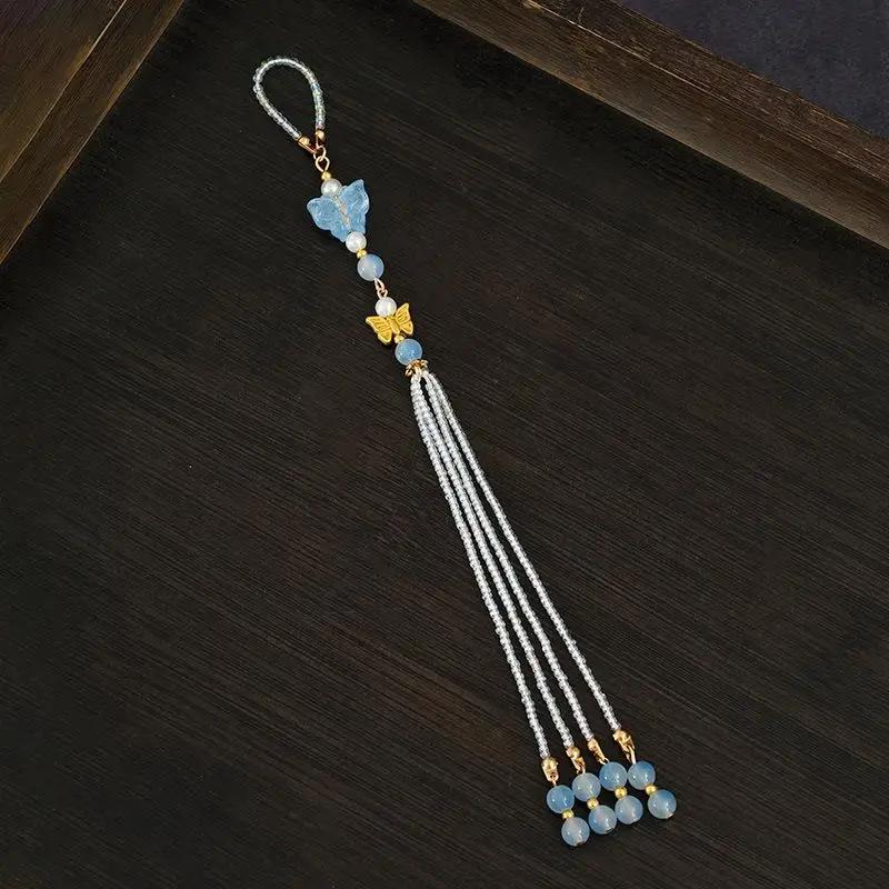 Ancient Style Waist Jade Ornament Waist Pendant Chinese Hanfu Cheongsam Hanging Tassel Waist Chain Pendants Dress Waist Decor