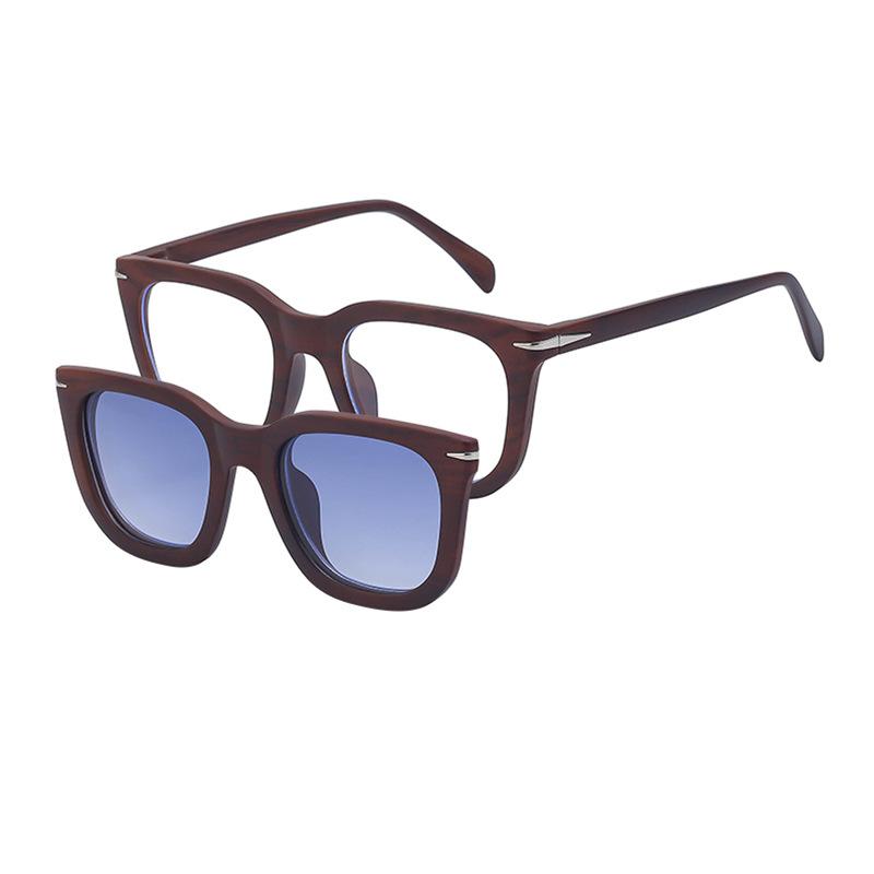 JYL TS Unisex Douyin Magnetic - Retro Myopia-Ready Square Shades ZS-DB7088