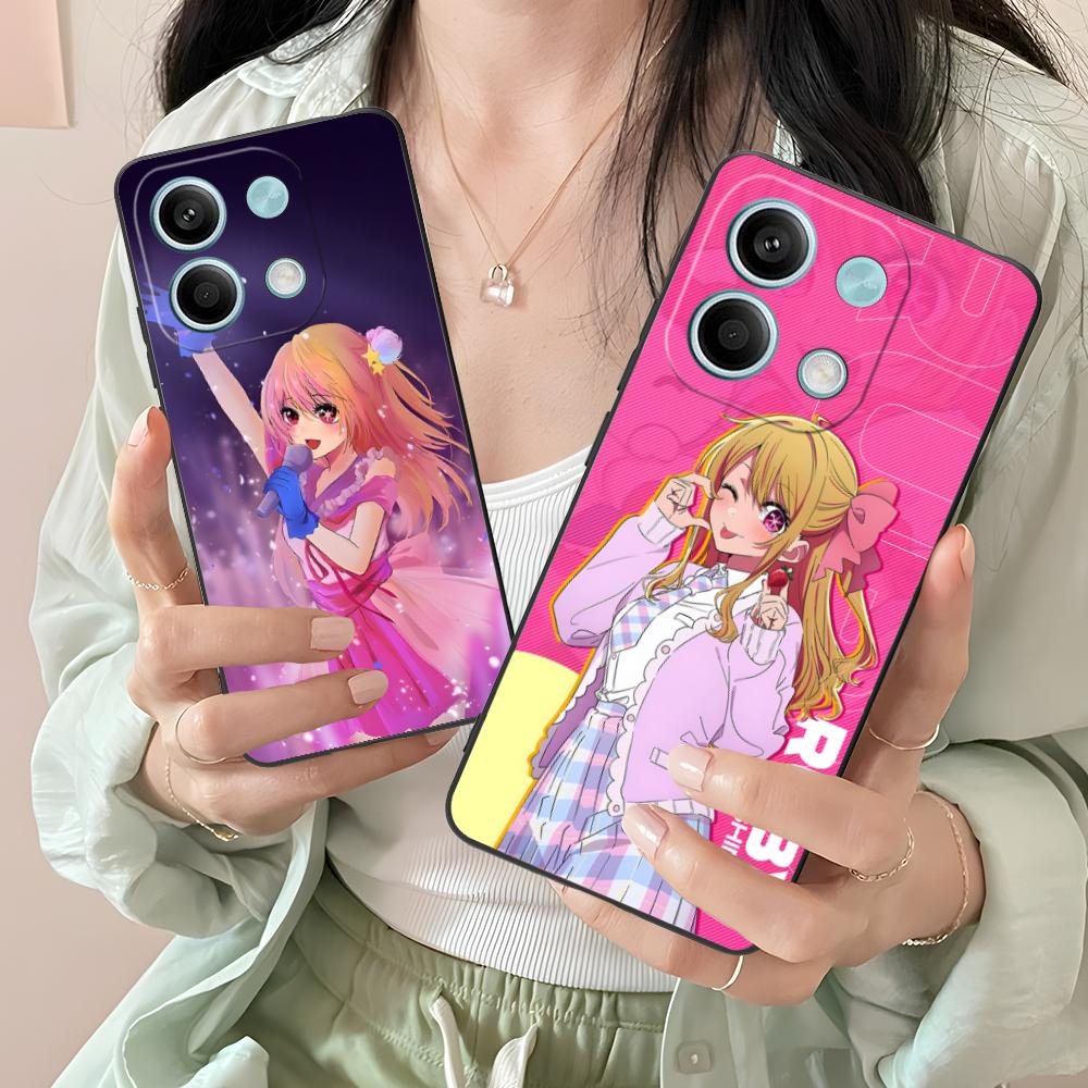 Oshinoko Hoshino Ruby Phone Case for Xiaomi Redmi 15 14 13 12 A5 3 2 1 C Plus 4G 5G Colorful Printing Cover Pretty Smartphone