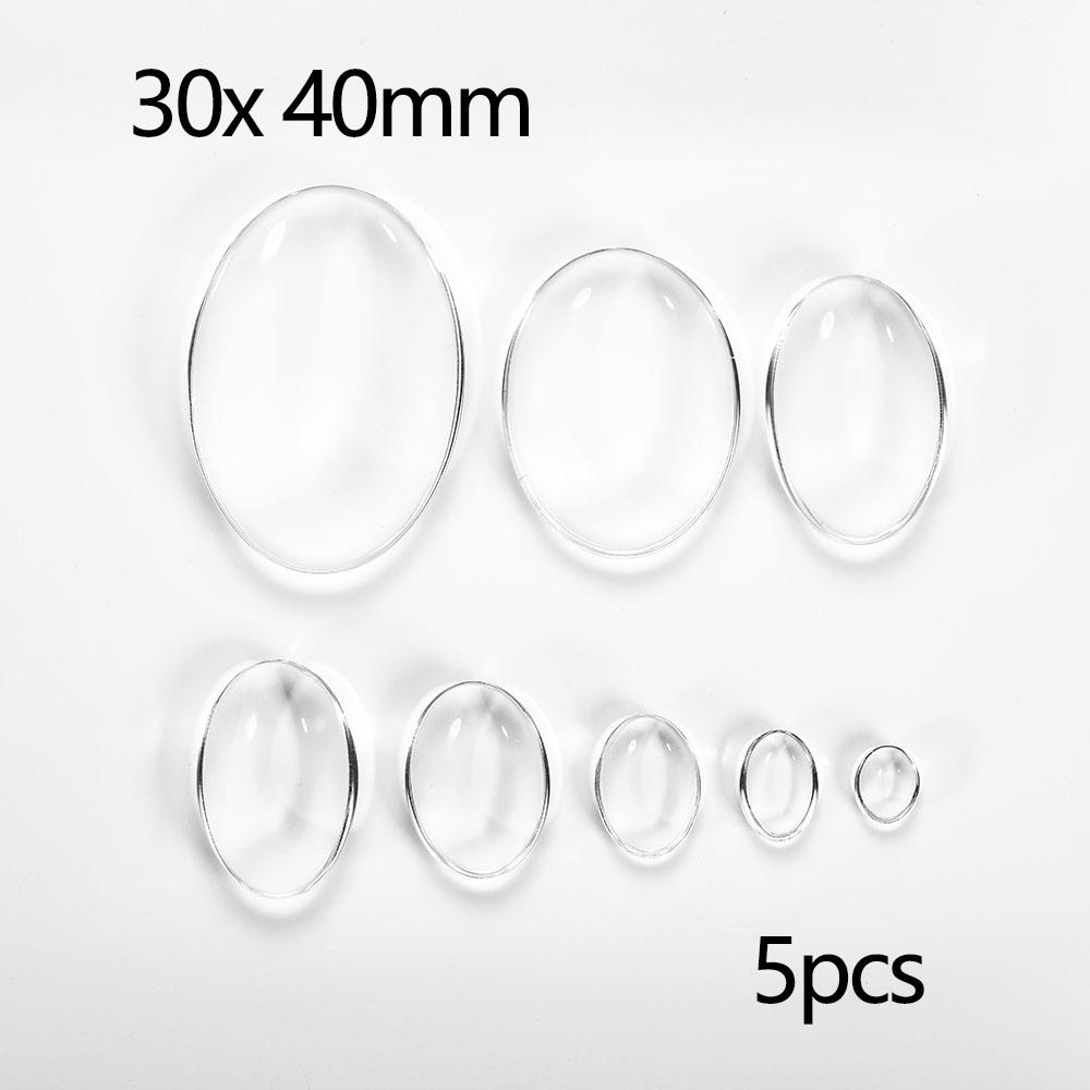 5-50Pcs/lot Transparent Round Oval Square Heart Glass Cabochon Cabochon Cameo Tray Settings For DIY Jewelry Making Supplies