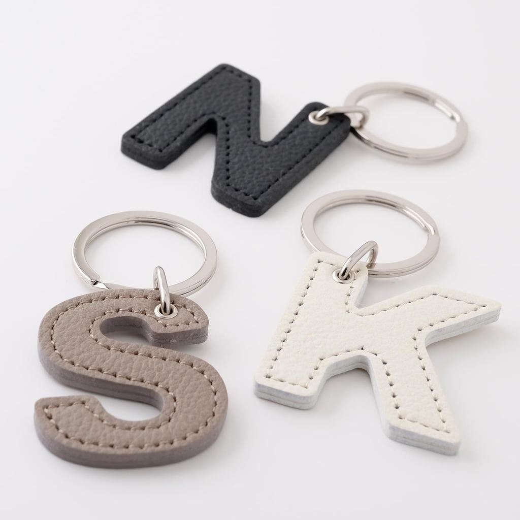 Slip-On Alphabet Keychain N White JAK-1401 Made In Japan Monotone Gift