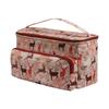 Crochet Supply Bag for Knitting Projects, Carry Bag with Guide Eyelets, Front Pocket and Covered Main Section for Daily Use