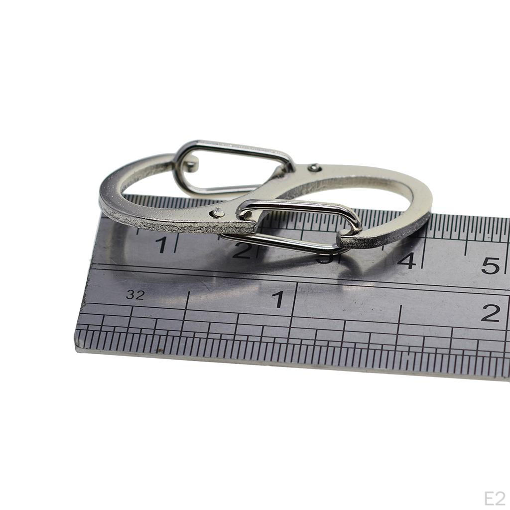 10PCS Stainless Steel Climbing Hook One Mini Keychain Carabiner Outdoor Dual Buckle Key Chain 8