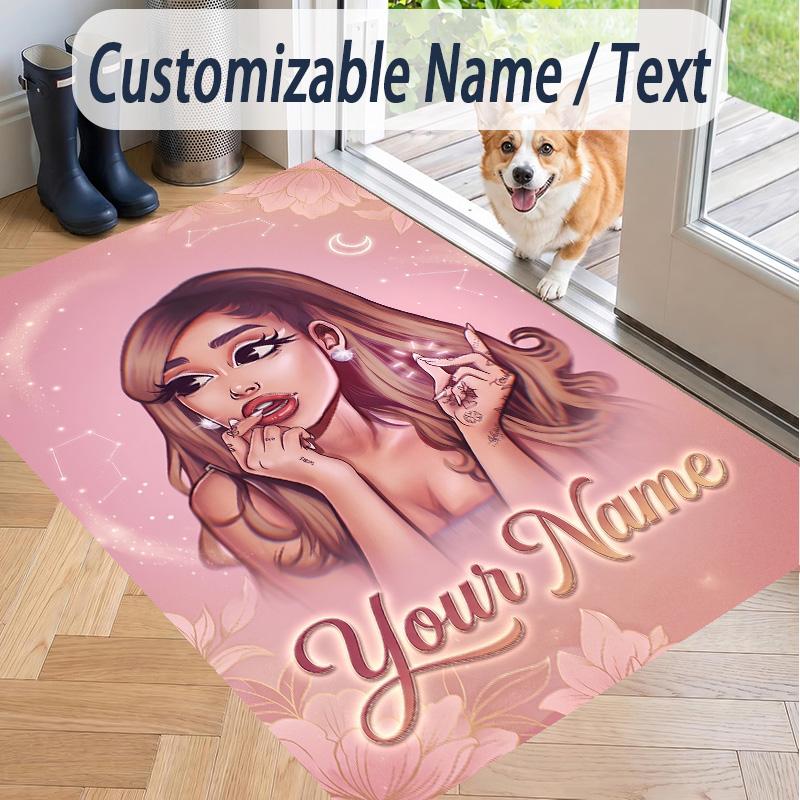 Custom Text Ariana Grande Pattern Floor Rug Soft Indoor Carpet Mat Living Room Bedroom