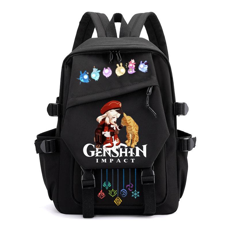 Mochila Escolar Estudante Viagem Caderno Presente para Crianças Bolsa Genshin Impact
