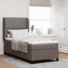 Box Spring Bed with Headboard Taupe 90 x 200 cm Fabric