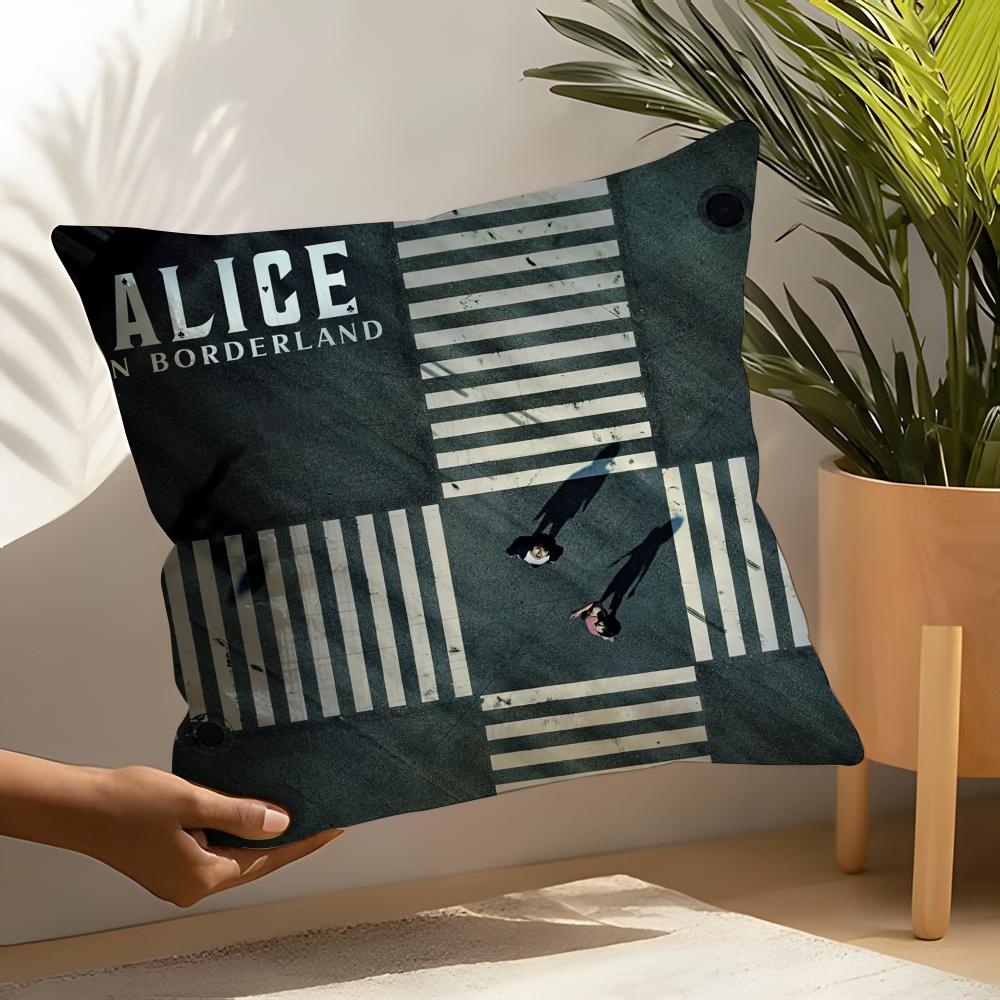 Alice In Borderland Movie Pillow Case Linen Cushion Covers For Decorative Sofa Home Pillows Case Car Chair Pillows Cases