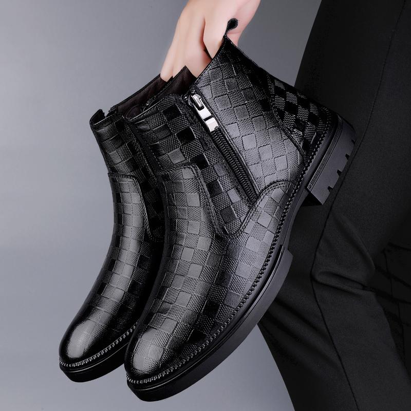 Najwyższej jakości formalne obuwie biznesowe na czas wolny Męskie buty Chelsea Klasyczne męskie buty wysokie Luksusowe uniwersalne męskie botki