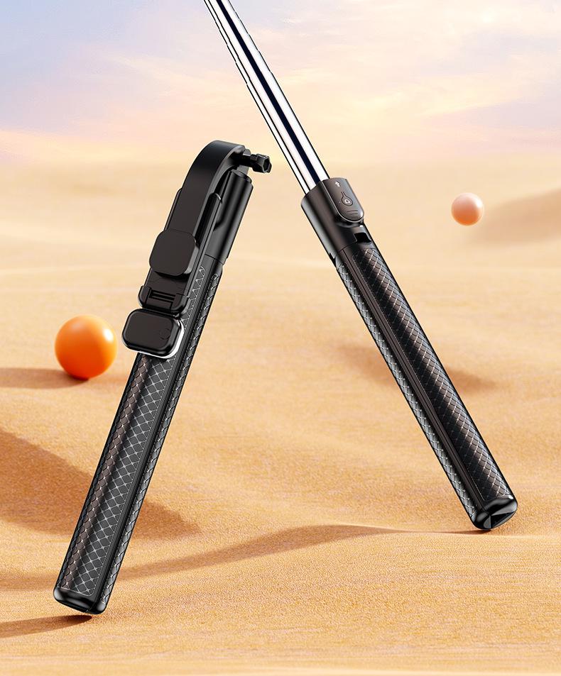 1.7m Universal Phone Selfie Stick with Stand, Fill Light, Bluetooth Remote, and Beauty Mode for Live Streaming