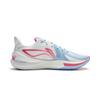 Li Ning Cushioning Slip Resistant Abrasion Resistant Breathable Rebound Grip Low top Basketball Shoes Men's White Blue ABAW007-1