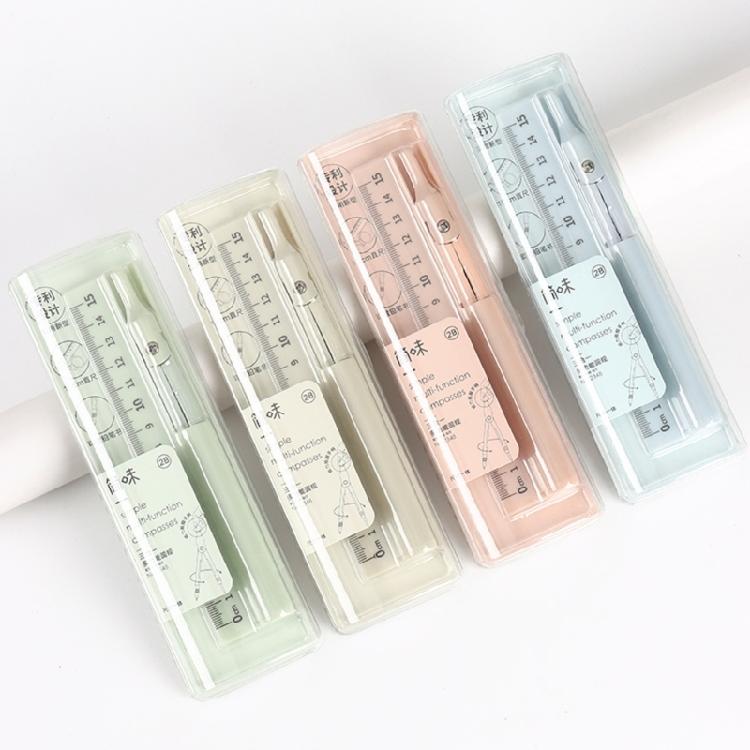 Multipurpose Compass Drawing Ruler Pencil Set For Precisions Sketching, 3 In 1 Multifunctional Compass Ruler and Pencil