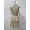 Women Sleeveless Halter Neck Sequin Bodycon Mini Evening Party Dress