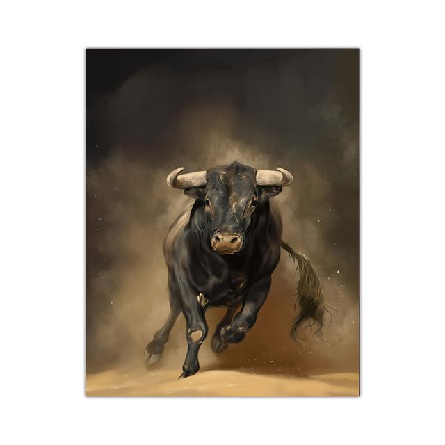 Zlove Large Bull Wall Street Canvas Wall Art Abstract Wildlife Inspirational Pictures Suitable for Home Office Wall Decoration