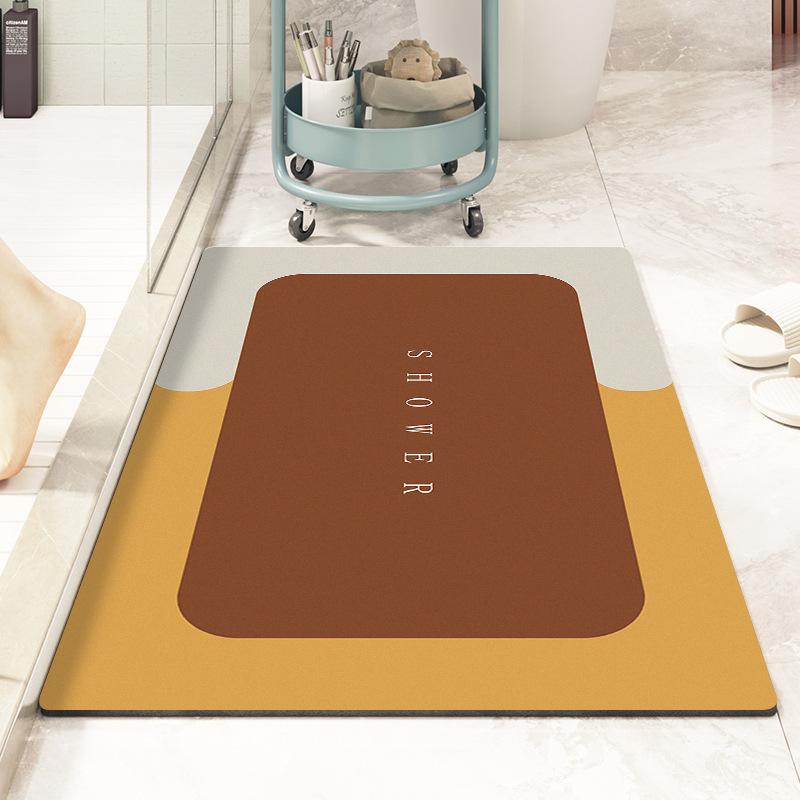 Absorbent Mat Toilet Door Non-slip Mat Quick Drying Soft Diatom Mud Toilet Bathroom Floor Mat Oval