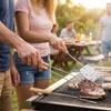 3Pcs Stainless Steel BBQ Spatula Tongs Fork Set Heat Resistant Barbecue Utensils  Backyard Party