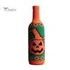 Spider Web Wine Decoration Halloween Bottle Sweater, Reusable Knitted Champagne Cover, Pumpkin Skull Cover Pattern Sleeve for Dining Room Table Decor