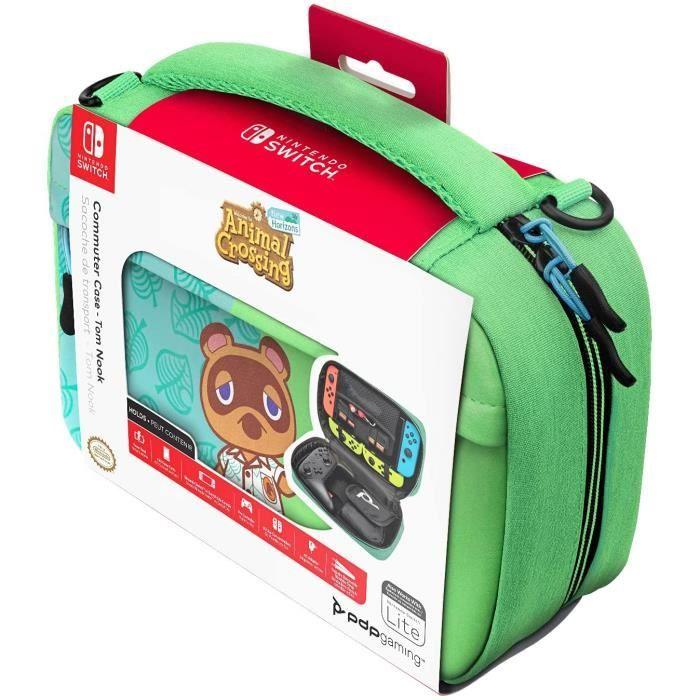 Housse de transport grand format - pdp gaming - animal crossing - vert - compatible switch - 14 cartes de jeu