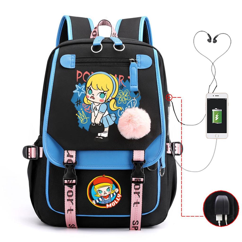 Printed fashion schoolbag college style junior high school high school students large capacity backpack