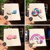 Cute Colorful Polymer Clay Children Headwear Rainbow Cloud Lollipop Hairpins